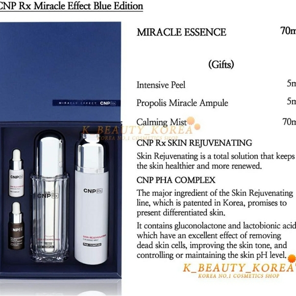 CNP Rx Essence Special Set (70ml / 2.36 fl oz) Miracle Essence Blue Edition - Picture 5 of 6